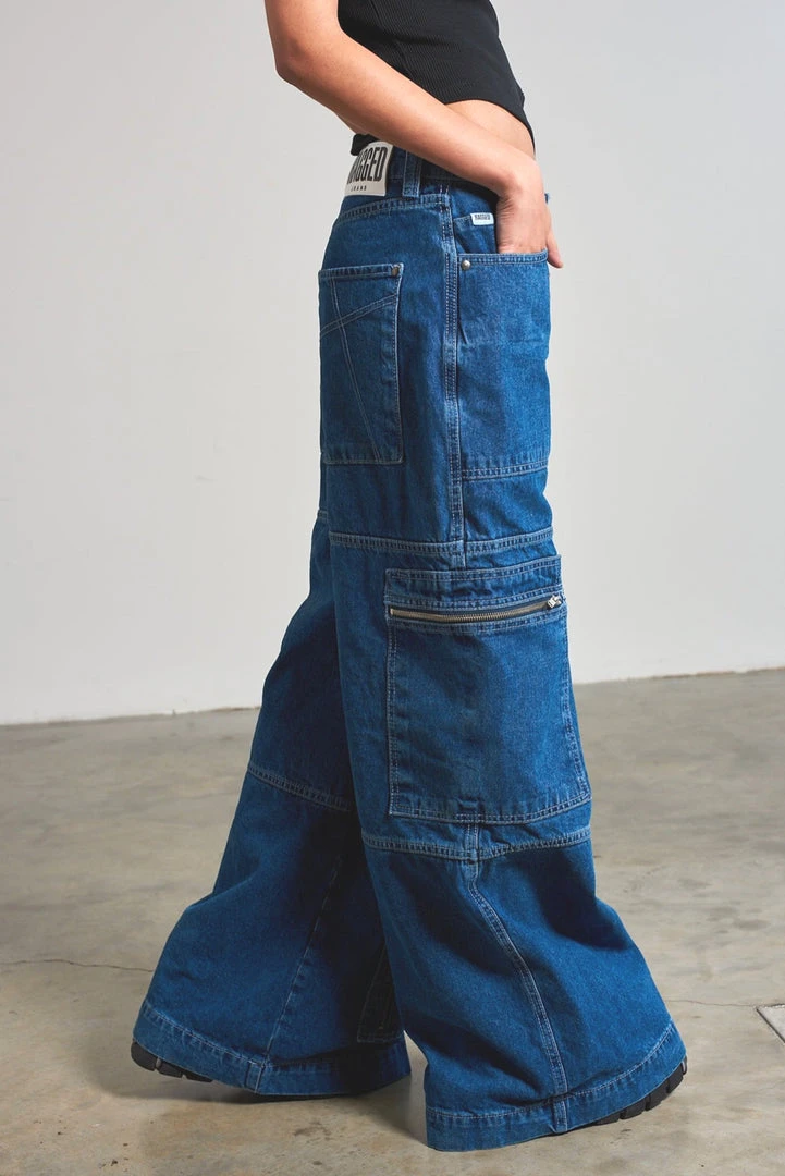 The Ragged Priest WOMEN'S Zip Sweeper Jean - Blue 5 The Ragged Priest WOMEN'S Zip Sweeper Jean - Blue