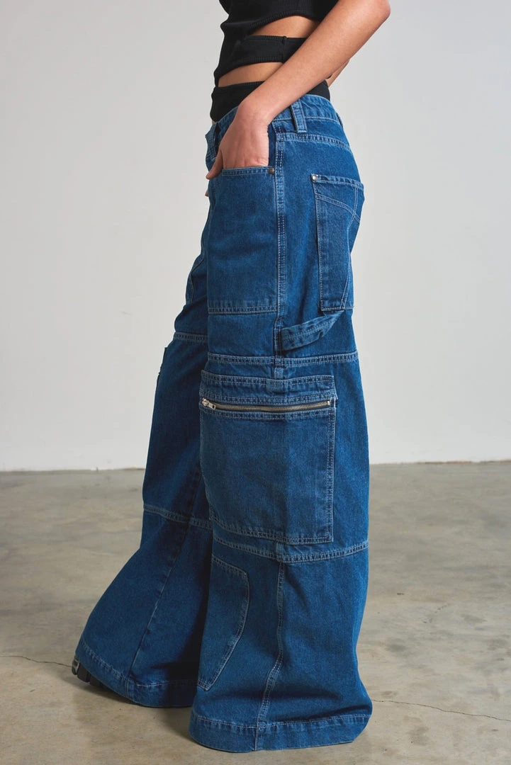 The Ragged Priest WOMEN'S Zip Sweeper Jean - Blue 7 The Ragged Priest WOMEN'S Zip Sweeper Jean - Blue