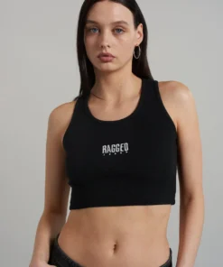 The Ragged Priest Ragged Black Ribbed Vest