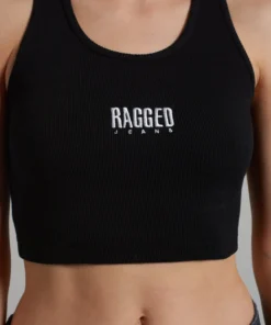 The Ragged Priest Ragged Black Ribbed Vest