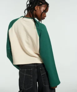 The Ragged Priest Ragged Green & White Raglan Sweater