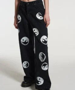 The Ragged Priest Yin Yang Printed Release Jean Charcoal NEW ARRIVALS